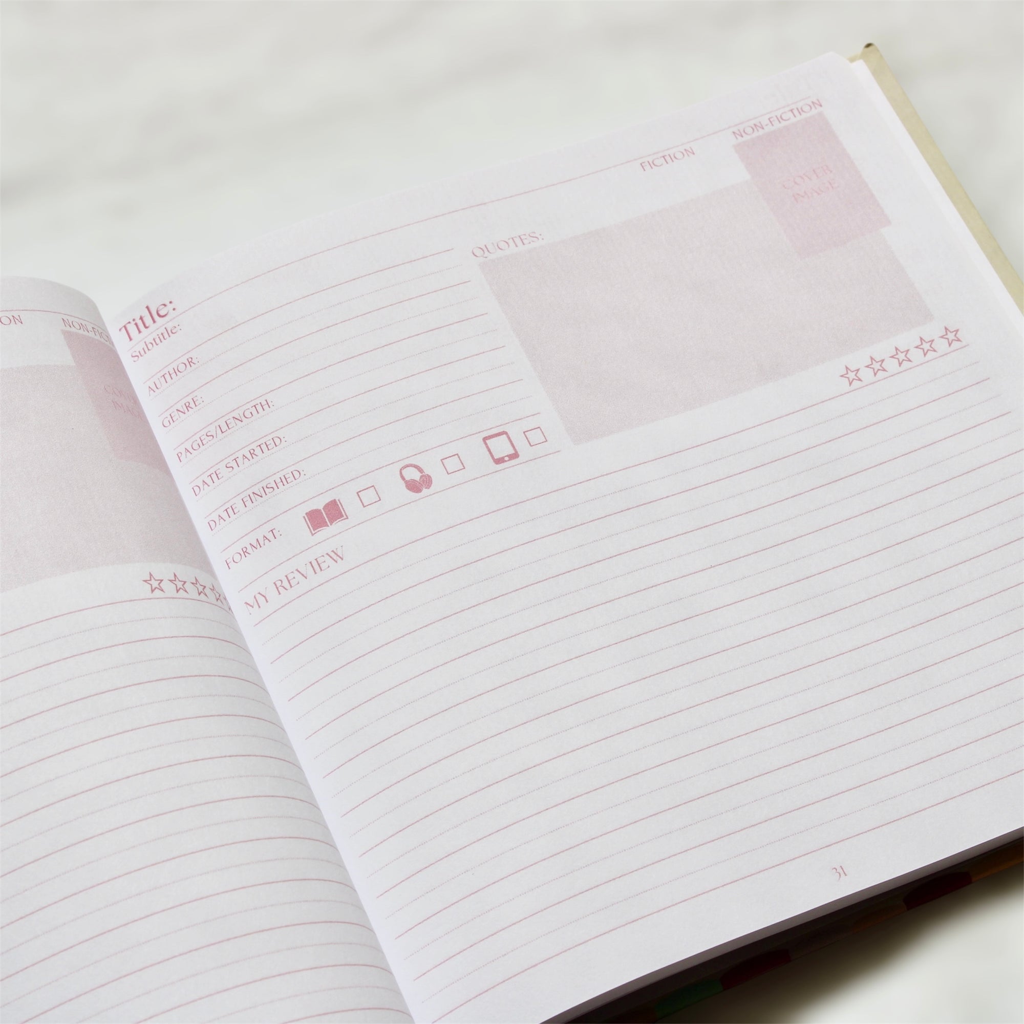Pink Bow My Library Reading Journal