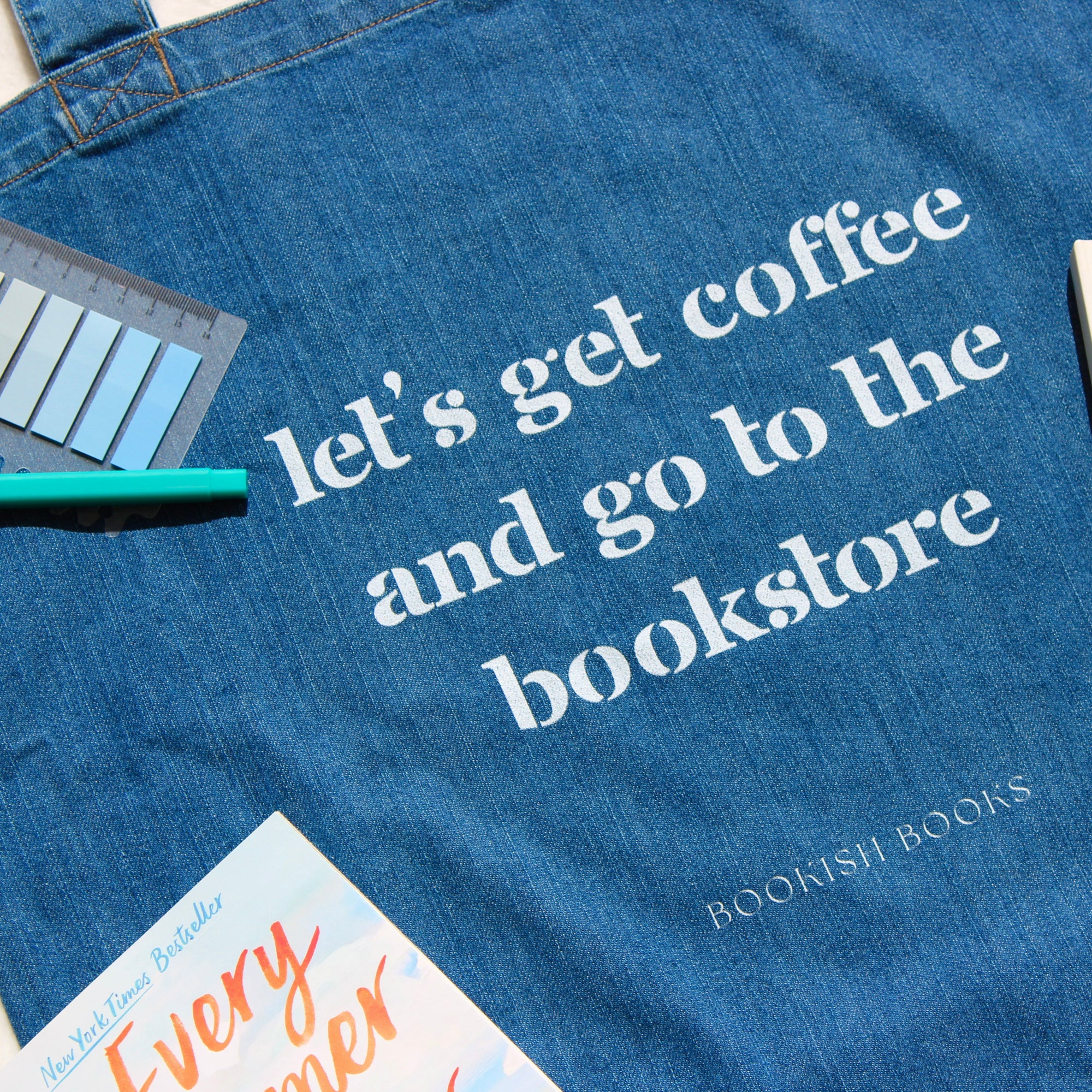 Coffee & Bookstores Organic Denim Tote