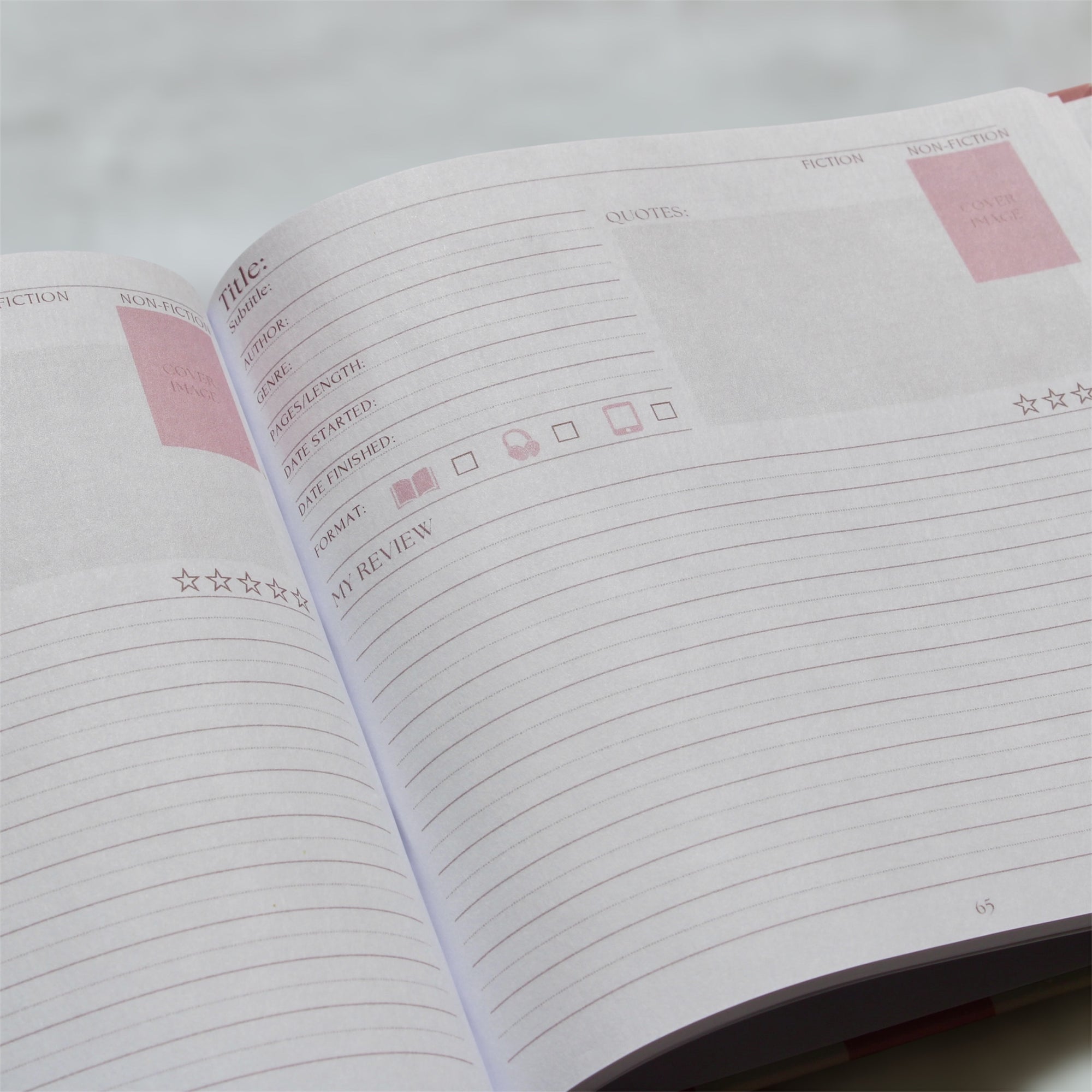 Pink Checkered My Library Reading Journal